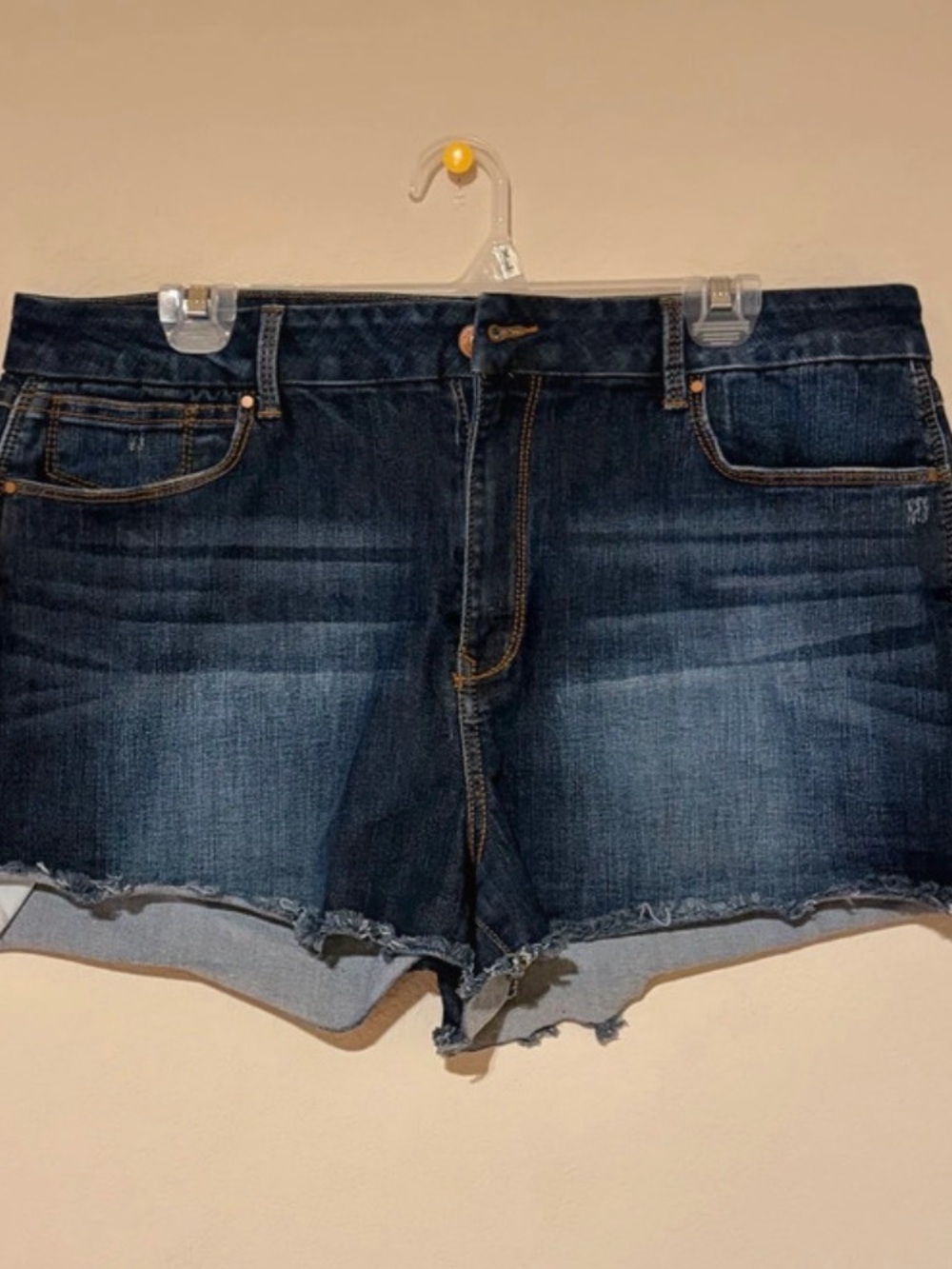 Rewash Dark Indigo Distressed Denim Cutoff Shorts